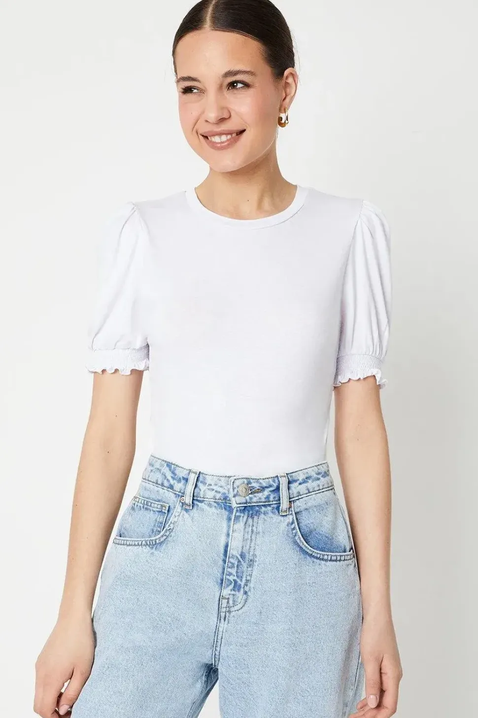 Shirred Cuff Top