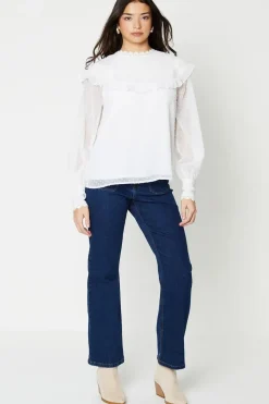 Shirred Frill Detail Blouse