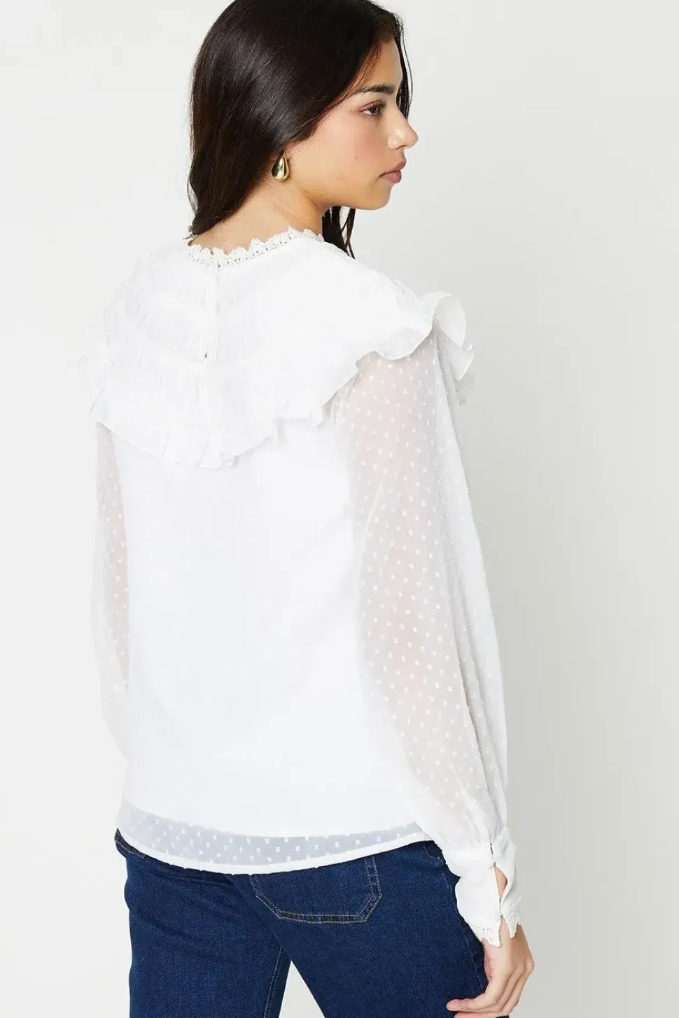 Shirred Frill Detail Blouse