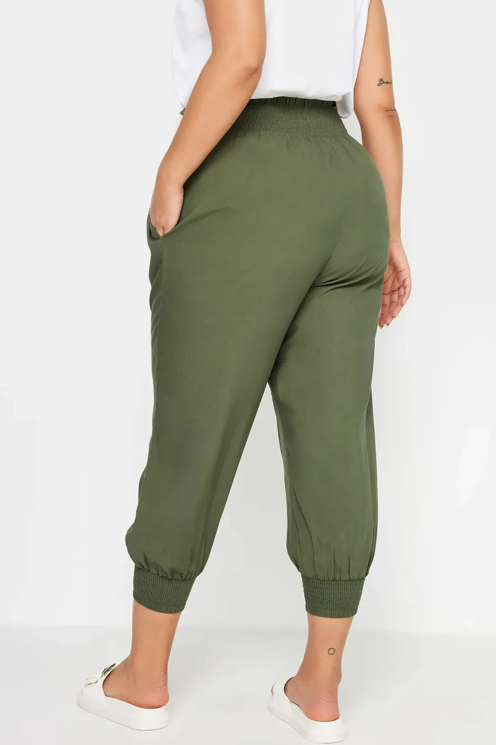 Shirred Harem Trousers