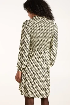 Shirred Mini Shirt Dress
