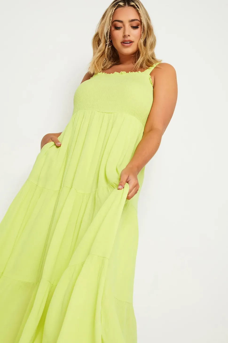 Shirred Strappy Sundress