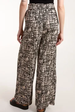Shirred Waistband Wide Leg Trouser