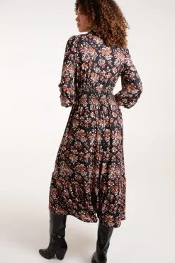 Shirred Waist Midi Shirt Dress