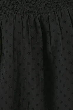 Shirred Yoke Dobby Chiffon Long Sleeve Blouse