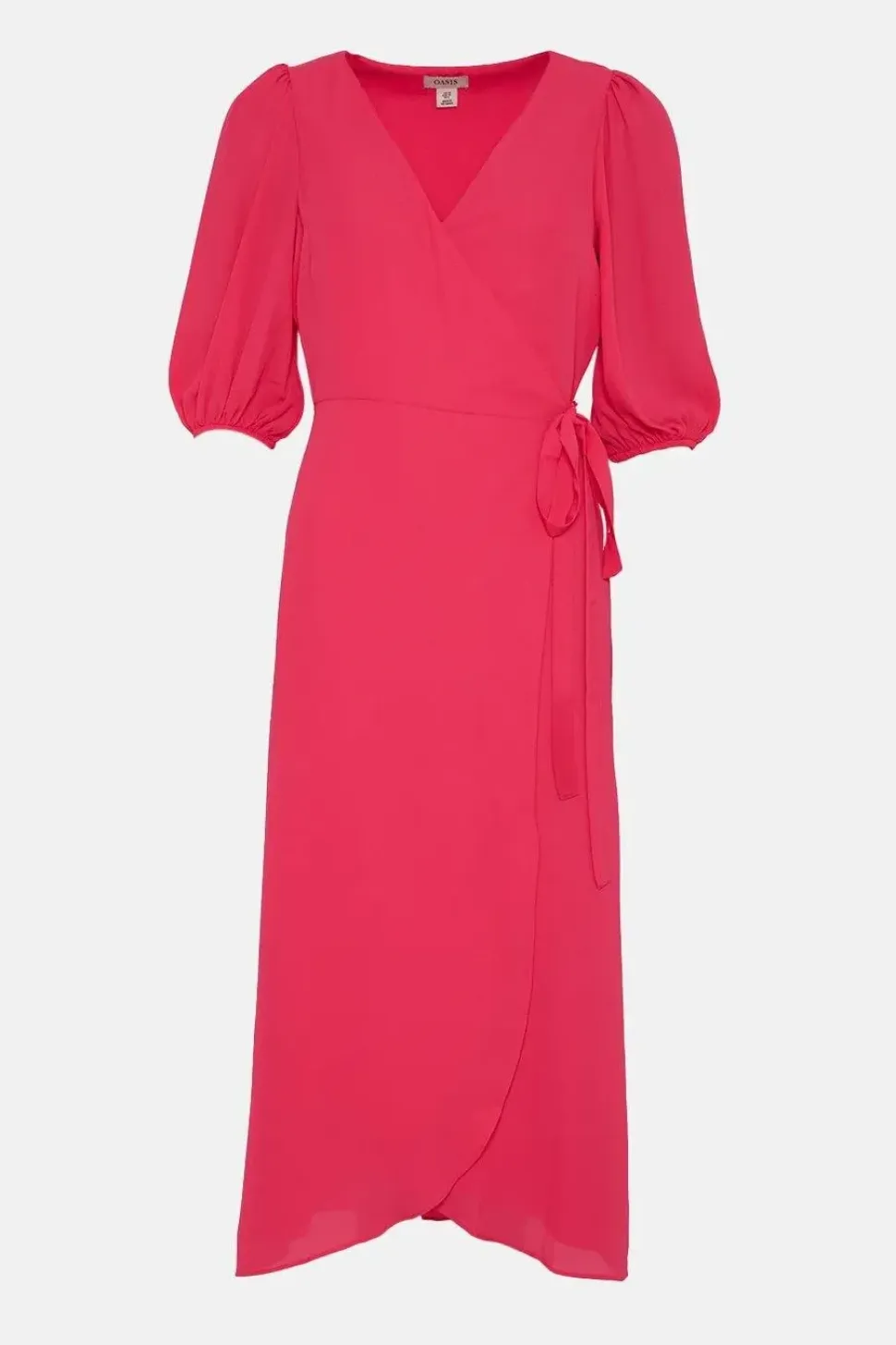 Short Sleeve Midi Wrap Dress