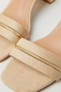 Sicily Hardware Detail Two Part Mid Block Heeled Sandals