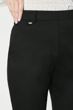 Side Zip Stretch Crop Trousers