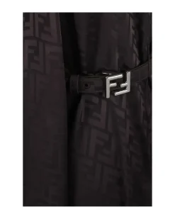 Silk Sleeveless Midi Dress with Ribbon and Monogram Detailing
