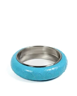 Silver and Snake Leather Bracelet