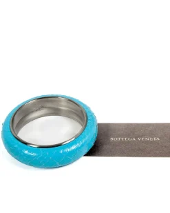 Silver and Snake Leather Bracelet