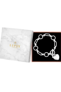 Silver Chunky Puff Heart Bracelet - Gift Boxed