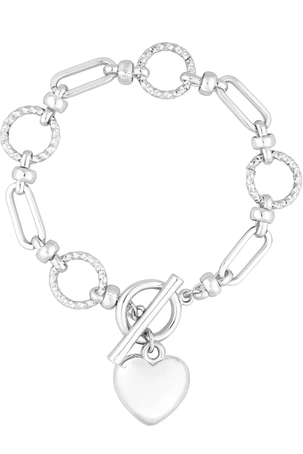 Silver Chunky Puff Heart Bracelet - Gift Boxed