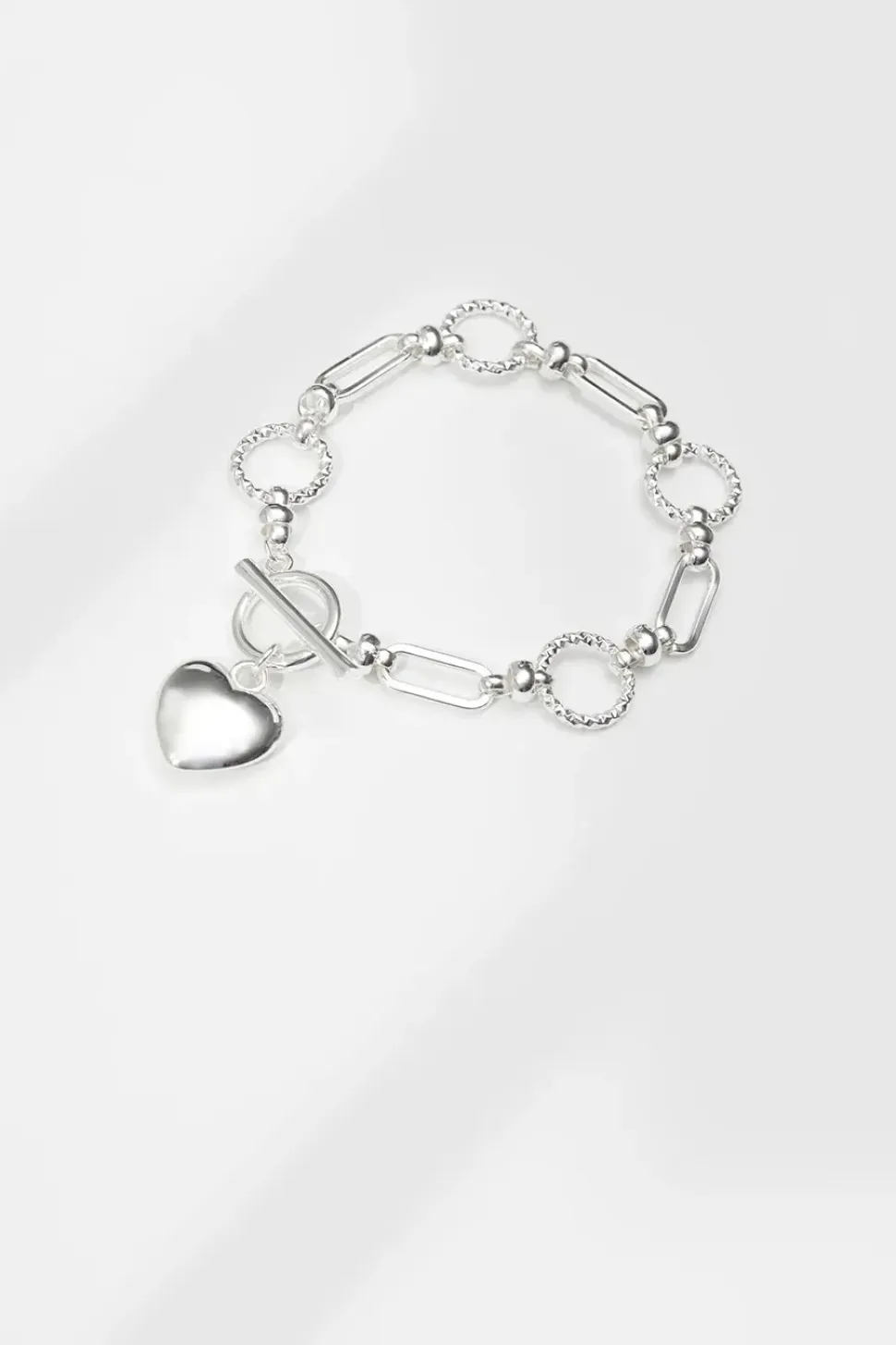 Silver Chunky Puff Heart Bracelet - Gift Boxed