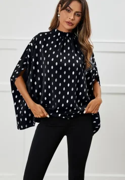 Silver Foil Loose-Fit Top In Navy