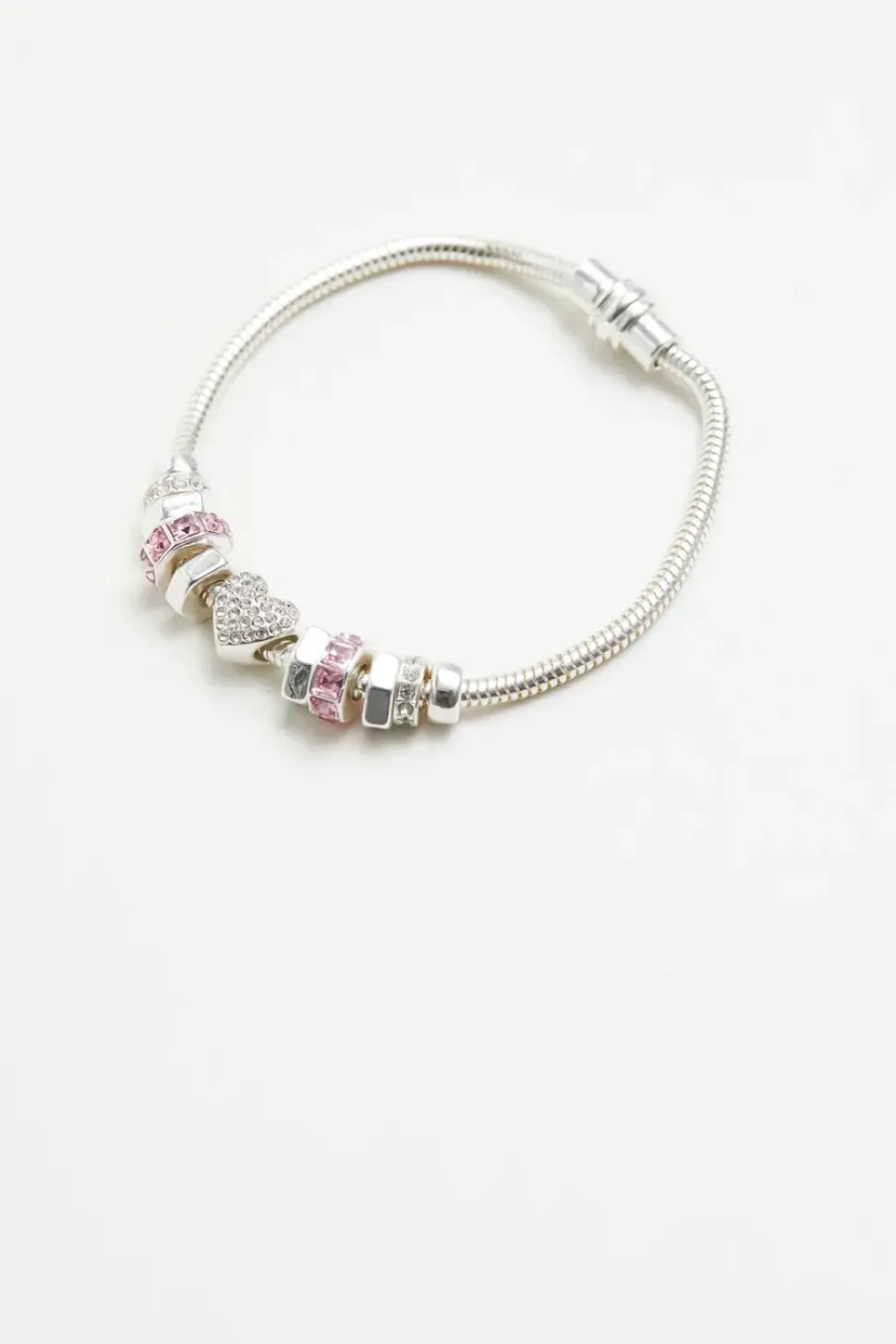 Silver Heart Pink Magnetic Bracelet - Gift Boxed