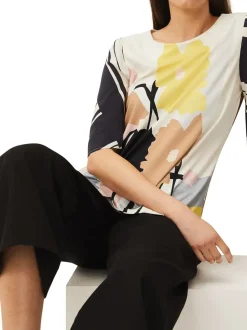 Silvie Floral And Stripe Print Top-Floral