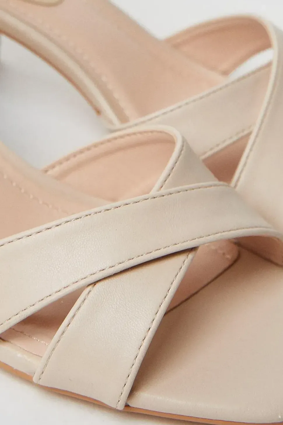 Simona Cross Strap Mid Block Heeled Sandals
