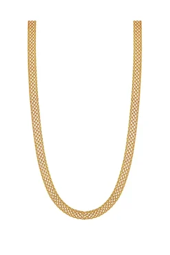 Simply Silver 14ct Gold Plated Sterling Silver 925 Open Cage Texture Necklace