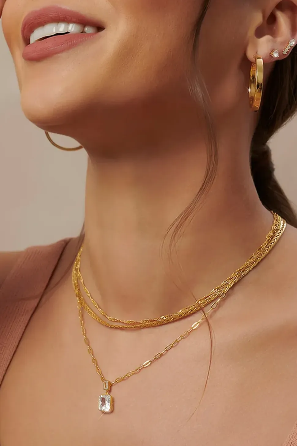 Simply Silver 14ct Gold Plated Sterling Silver 925 With Cubic Zirconia Paperlink Chain Necklace