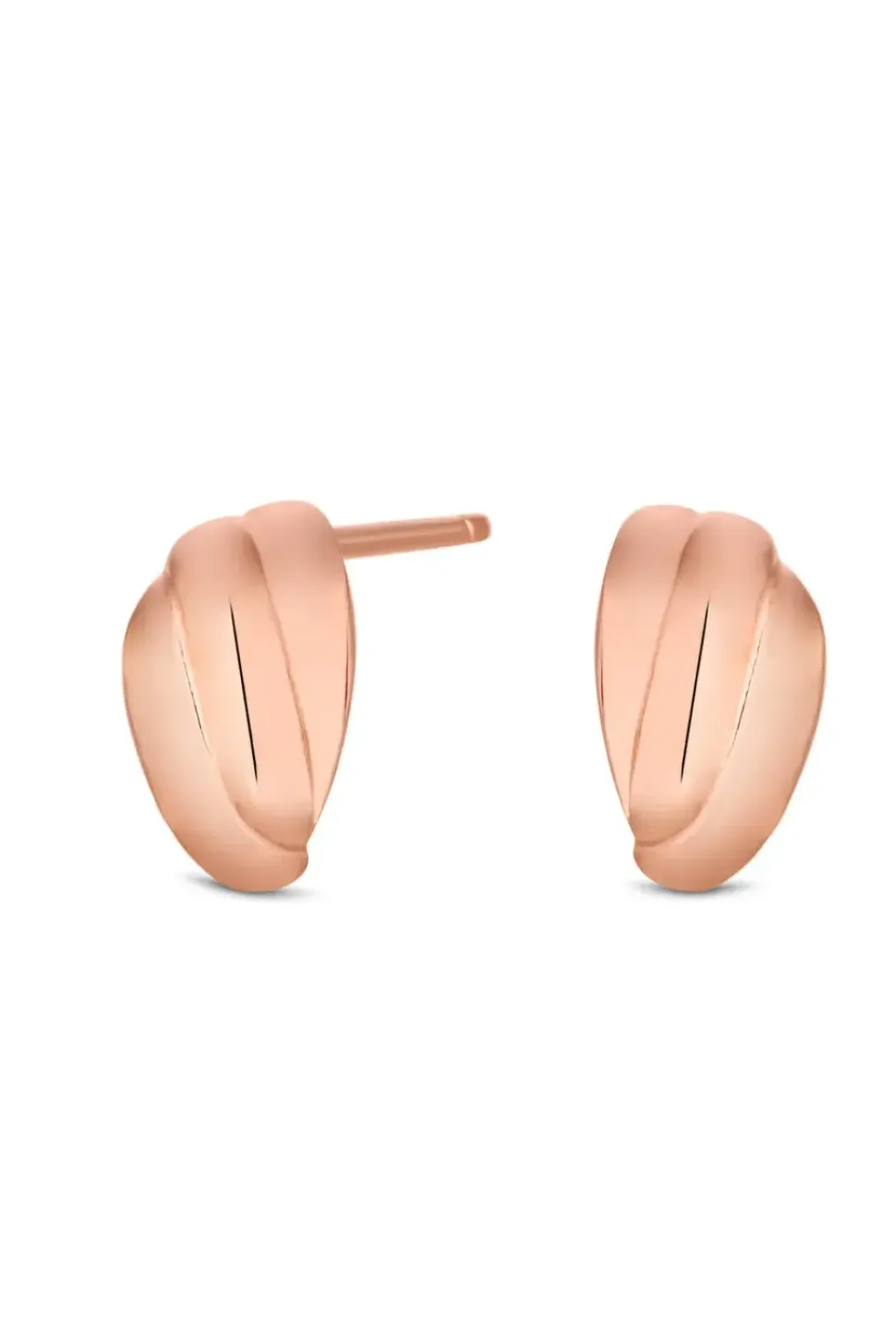 Simply Silver 14ct Rose Gold Plated Sterling Silver 925 Bead Stud Earrings