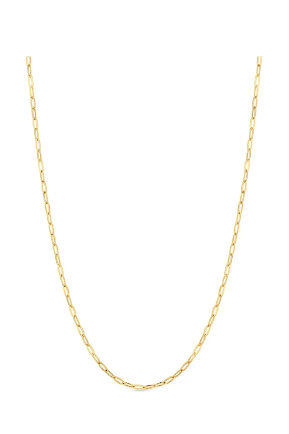 Simply Silver Gold Plated Sterling Silver 925 Small Paperlink T-Bar Necklace
