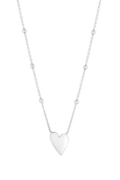 Simply Silver Recycled Sterling Silver 925 Heart Pendant Necklace