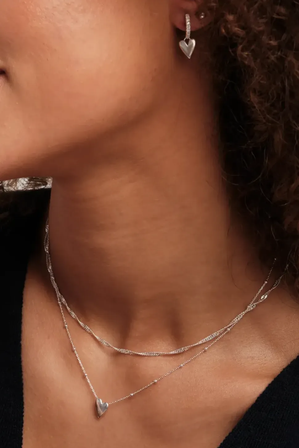 Simply Silver Recycled Sterling Silver 925 Heart Pendant Necklace