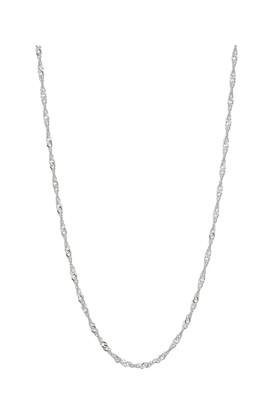 Simply Silver Simply Silver Sterling Silver 925 Diamond Cut Singapore Silver Chain Necklace