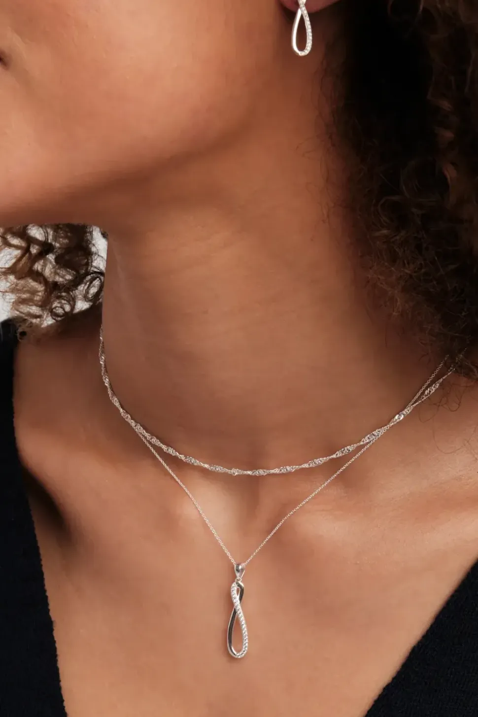 Simply Silver Simply Silver Sterling Silver 925 Diamond Cut Singapore Silver Chain Necklace