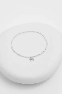 Simply Silver Sterling Silver 925 Bow Charm Stretch Bracelet