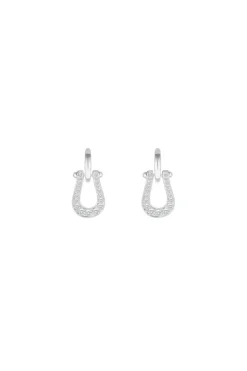 Simply Silver Sterling Silver 925 Cubic Zirconia Horseshoe Earrings