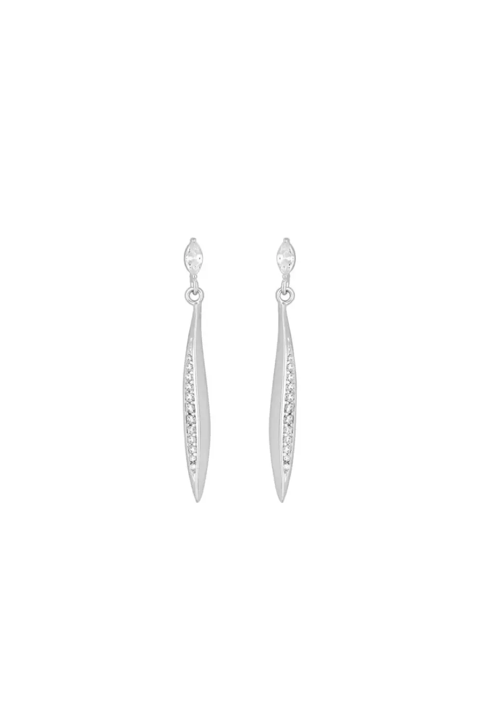 Simply Silver Sterling Silver 925 Cubic Zirconia Stick Drop Earrings