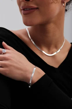 Simply Silver Sterling Silver 925 Flat Snake Chain Necklace