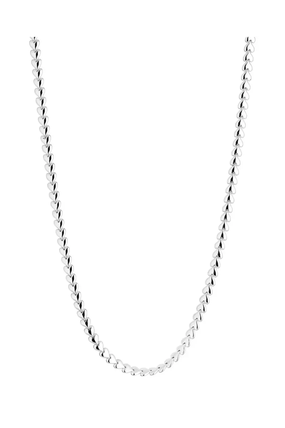 Simply Silver Sterling Silver 925 Heart Row Necklace
