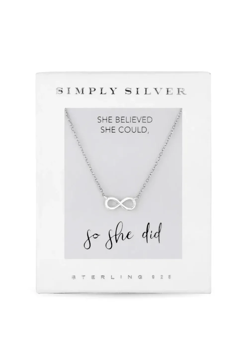 Simply Silver Sterling Silver 925 Infinity Necklace - Gift Boxed