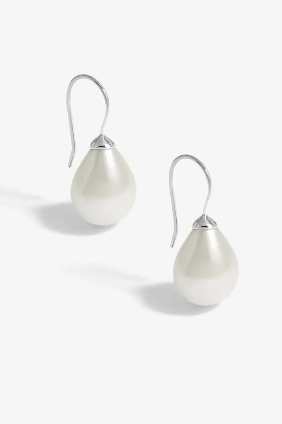 Simply Silver Sterling Silver 925 Pearl Classic Fishhook Earrings