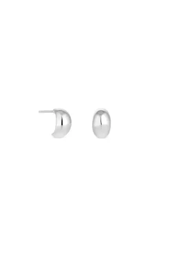 Simply Silver Sterling Silver 925 Polished Dome Hoop Earrings