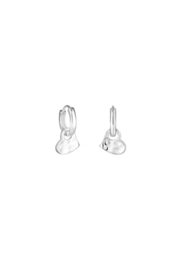 Simply Silver Sterling Silver 925 Polished Huggie Hoop Molten Heart Drop Earrings