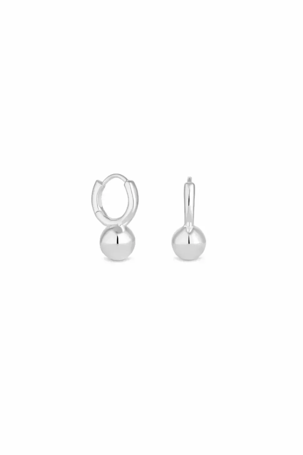Simply Silver Sterling Silver 925 Polished Orb Huggie Hoop Earrings