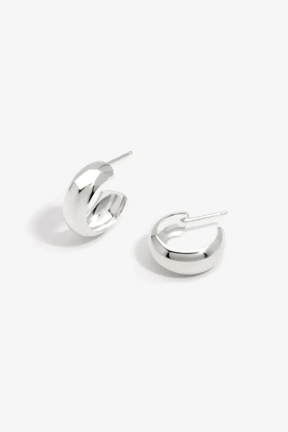 Simply Silver Sterling Silver 925 Wide Polished Hoop Earrings