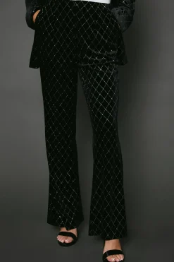 Single Breasted Embellished Velvet Blazer