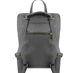 Slate Soft Pebbled Leather Pocket Backpack | BRXXA