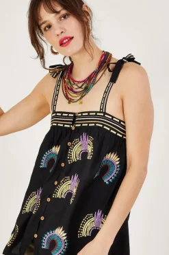 Sleeveless Embroidered Top