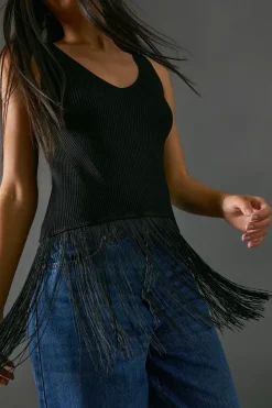 Sleeveless Fringed Vest