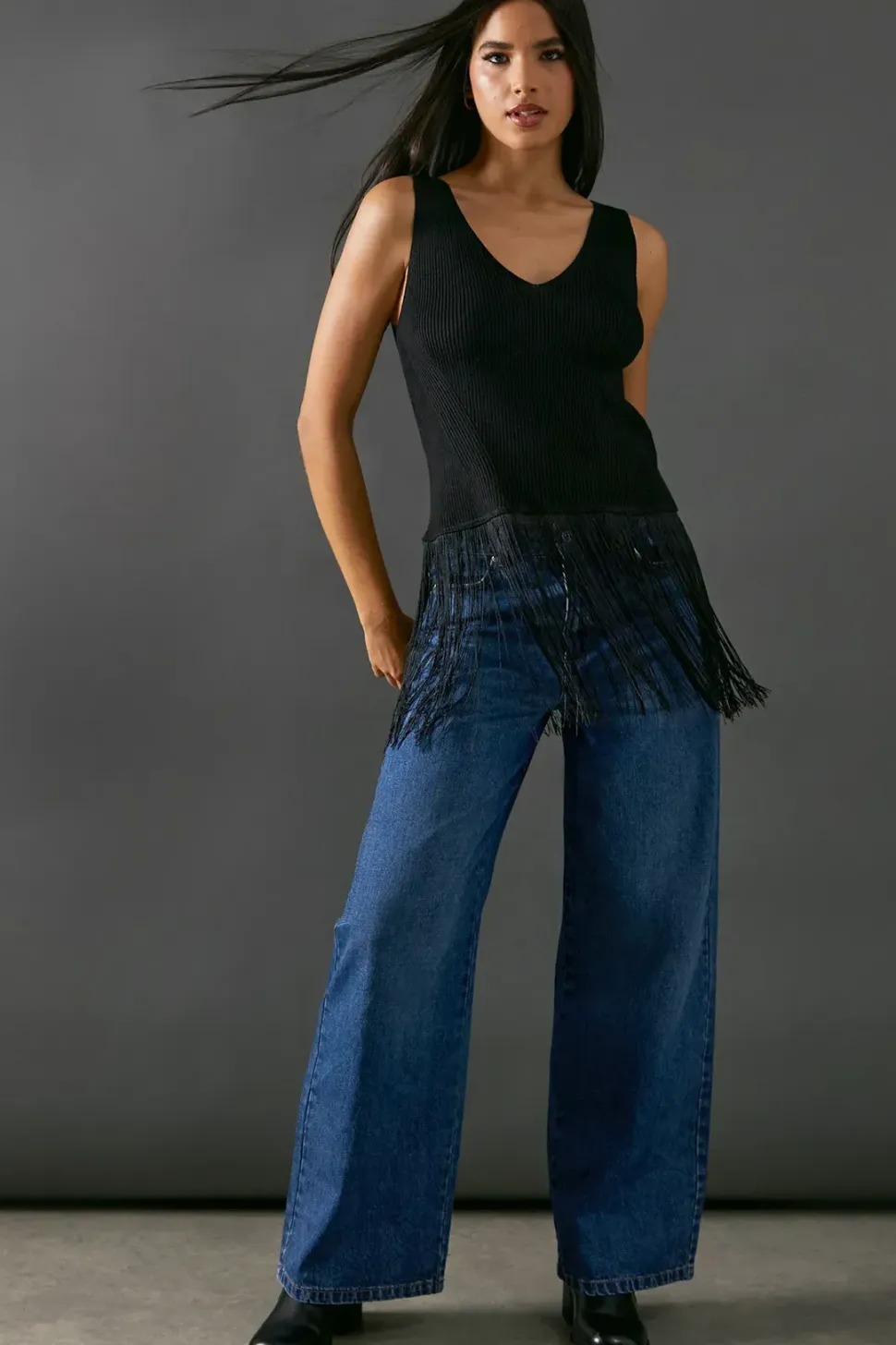 Sleeveless Fringed Vest