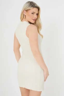 Sleeveless High Neck Mini Dress