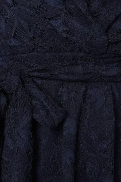 Sleeveless Lace Shirt Tie Waist Midi Dress