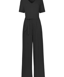 3/4 Sleeve Tie Waist Jumpsuit