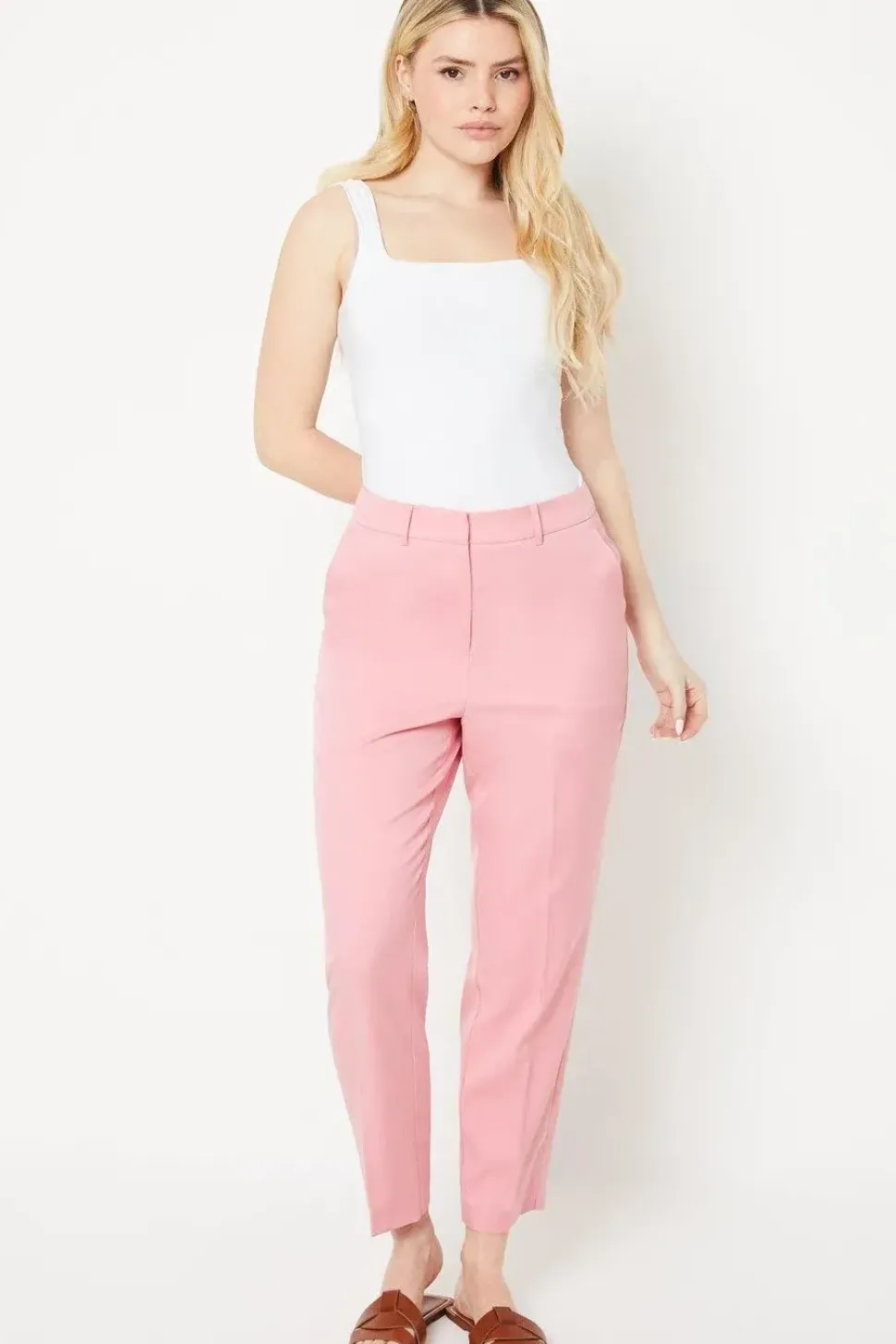 Slim Leg Cropped Trousers